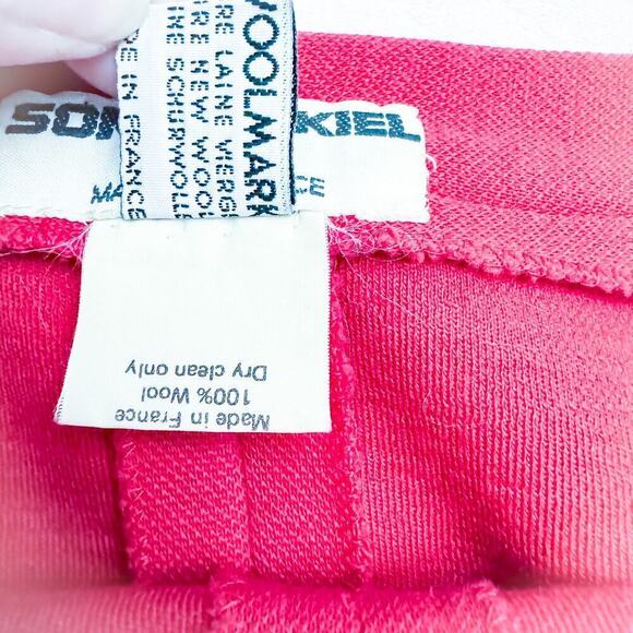 Sonia Rykiel 100% Wool Red Straight Pencil Skirt Back Bow France Size 6-8 - Picture 4 of 7